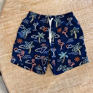 Chubbies Navy Tropical Print Swim Shorts